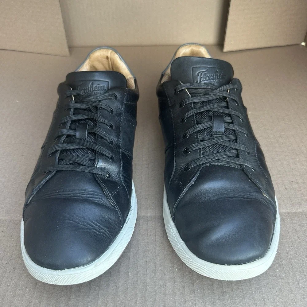 Florsheim Leather Crossover Lace To Toe Black Oxford Sneaker Men's Size 10.5W